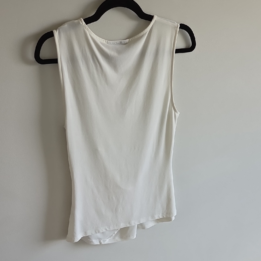 DKNY White Ruched Tank Top - Picture 2 of 4